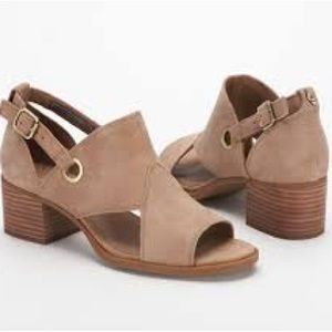 UGG Koolaburra Kaiah taupe suede cut out booties shooties with small block heel